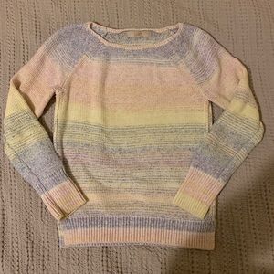 LOFT Cotton Rainbow Sweater Sz S